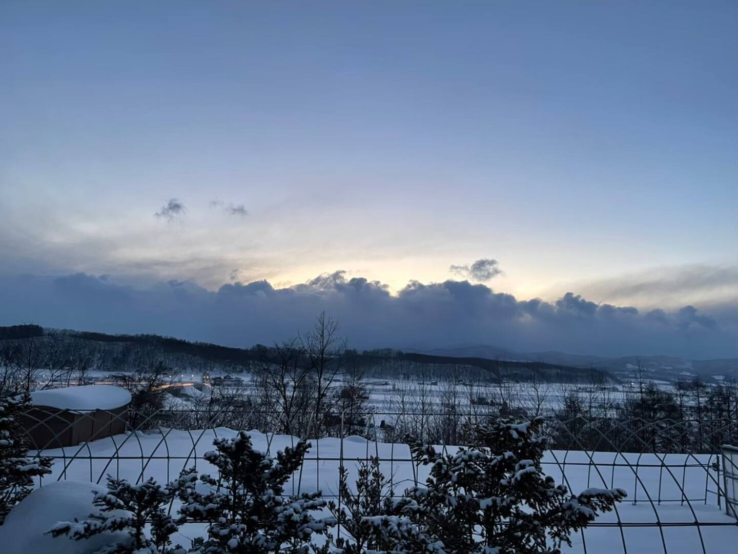 Winter Dusk Back Window
